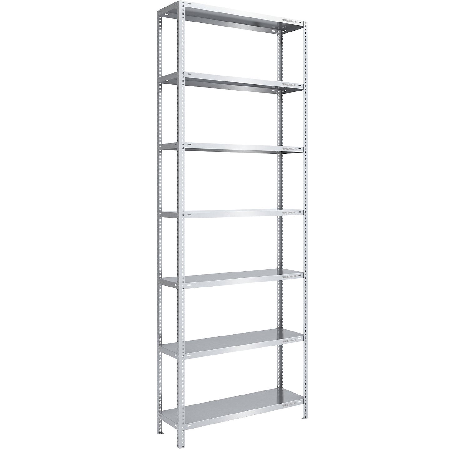 Bolt-together shelving, light duty, double-sided, HxWxD 3000 x 1000 x 400 mm, zinc plated, standard shelf unit.