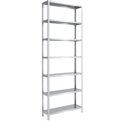Bolt-together shelving, light duty, double-sided, HxWxD 3000 x 1000 x 400 mm, zinc plated, standard shelf unit.
