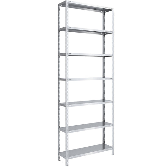 Bolt-together shelving, light duty, double-sided, HxWxD 3000 x 1000 x 400 mm, zinc plated, standard shelf unit.