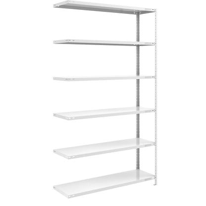 Bolt-together shelving, light duty, double-sided, HxWxD 2500 x 1300 x 500 mm, grey, extension shelf unit.