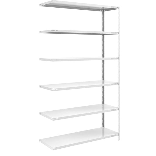 Bolt-together shelving, light duty, double-sided, HxWxD 2500 x 1300 x 600 mm, grey, extension shelf unit.