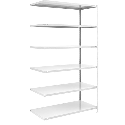 Bolt-together shelving, light duty, double-sided, HxWxD 2500 x 1300 x 800 mm, grey, extension shelf unit.