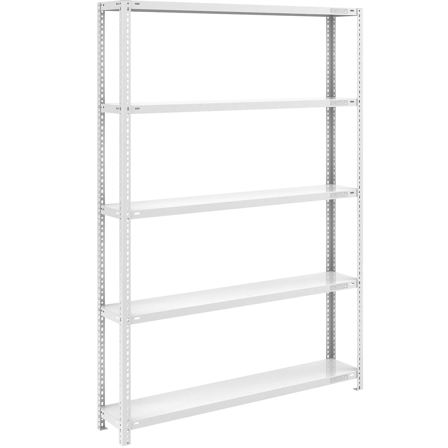 Bolt-together shelving, light duty, double-sided, HxWxD 2000 x 1300 x 300 mm, grey, standard shelf unit.