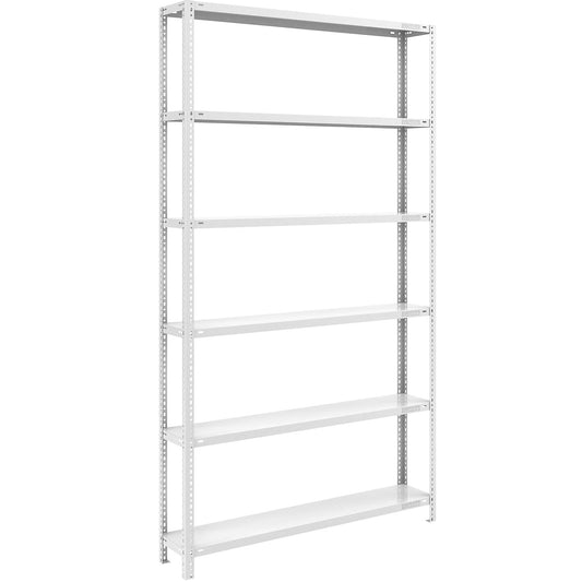 Bolt-together shelving, light duty, double-sided, HxWxD 2500 x 1300 x 300 mm, grey, basic shelf unit.
