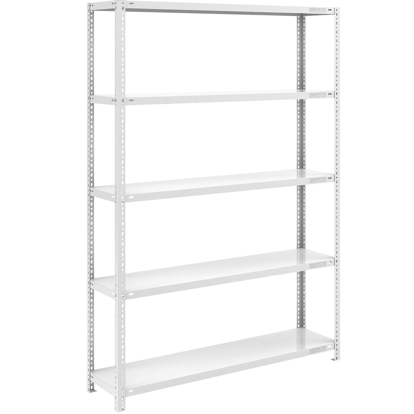 Bolt-together shelving, light duty, double-sided, HxWxD 2000 x 1300 x 400 mm, grey, basic shelf unit.