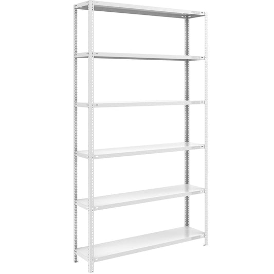 Bolt-together shelving, light duty, double-sided, HxWxD 2500 x 1300 x 400 mm, grey, standard shelf unit.