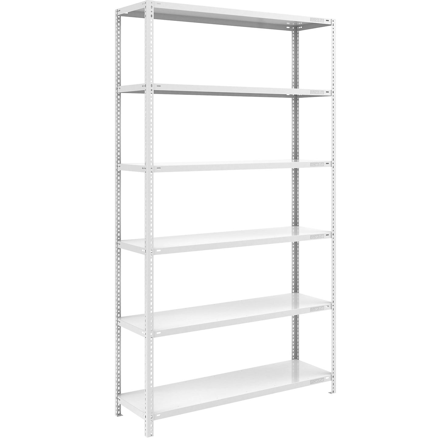 Bolt-together shelving, light duty, double-sided, HxWxD 2500 x 1300 x 500 mm, grey, standard shelf unit.