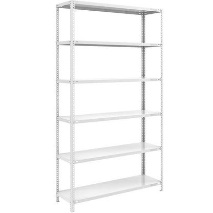 Bolt-together shelving, light duty, double-sided, HxWxD 2500 x 1300 x 500 mm, grey, standard shelf unit.