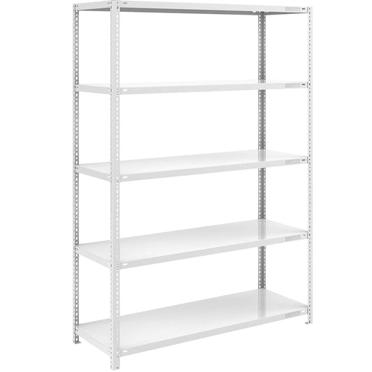 Bolt-together shelving, light duty, double-sided, HxWxD 2000 x 1300 x 600 mm, grey, standard shelf unit.