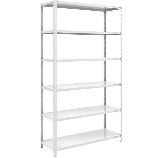 Bolt-together shelving, light duty, double-sided, HxWxD 2500 x 1300 x 600 mm, grey, standard shelf unit.