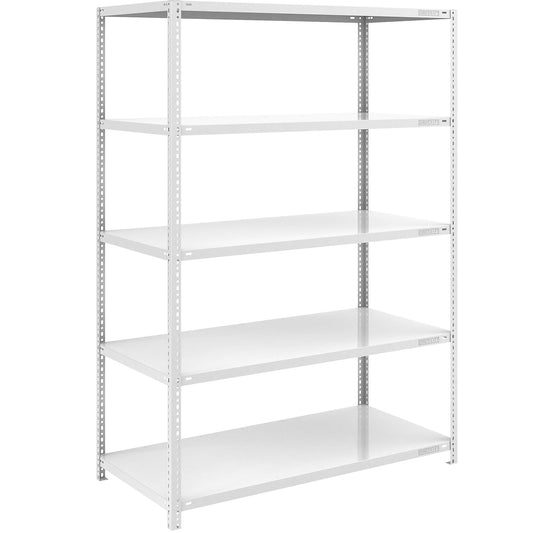 Bolt-together shelving, light duty, double-sided, HxWxD 2000 x 1300 x 800 mm, grey, basic shelf unit.