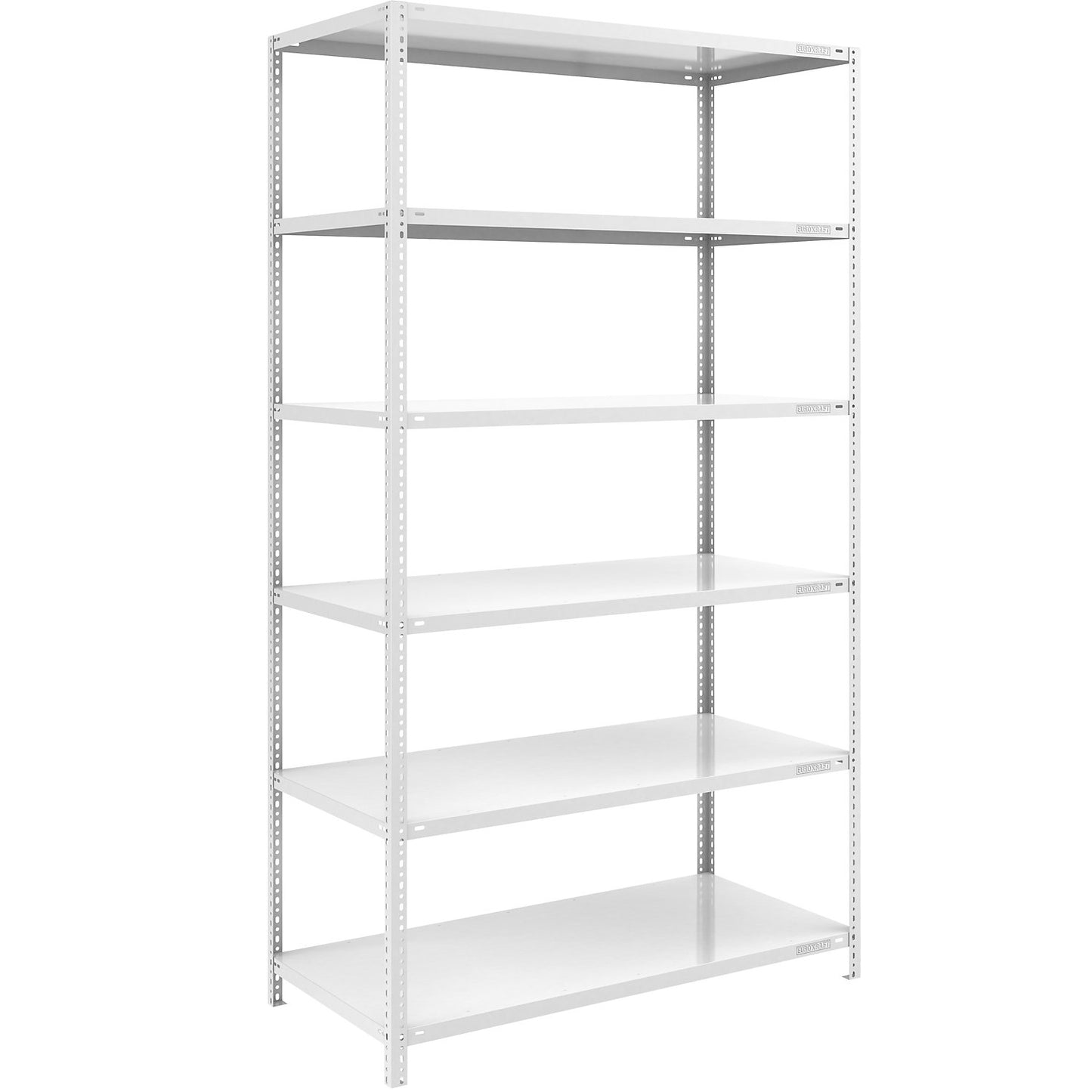 Bolt-together shelving, light duty, double-sided, HxWxD 2500 x 1300 x 800 mm, grey, standard shelf unit.