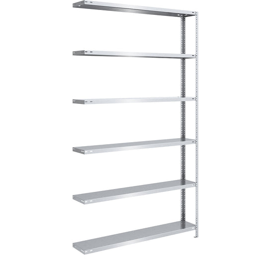 Bolt-together shelving, light duty, double-sided, HxWxD 2500 x 1300 x 300 mm, zinc plated, extension shelf unit.