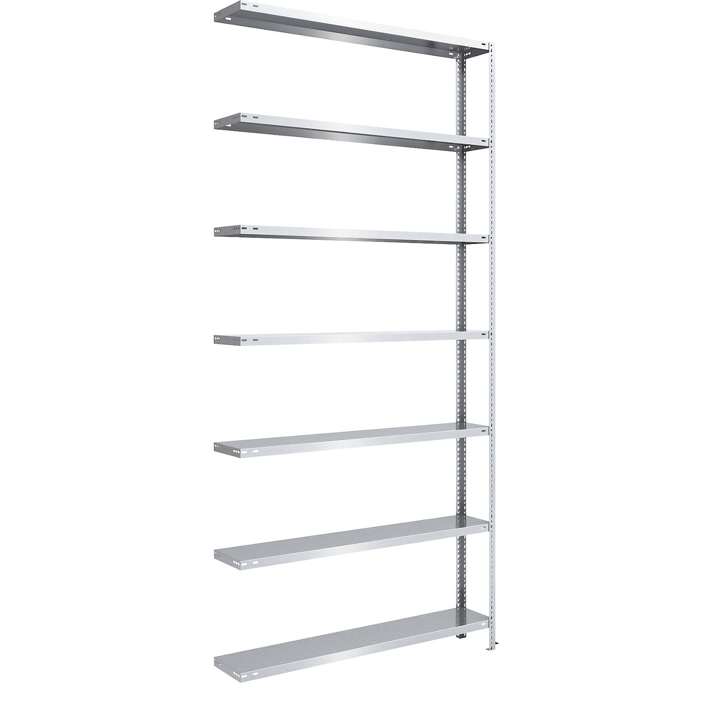 Bolt-together shelving, light duty, double-sided, HxWxD 3000 x 1300 x 300 mm, zinc plated, extension shelf unit.