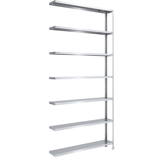Bolt-together shelving, light duty, double-sided, HxWxD 3000 x 1300 x 300 mm, zinc plated, extension shelf unit.