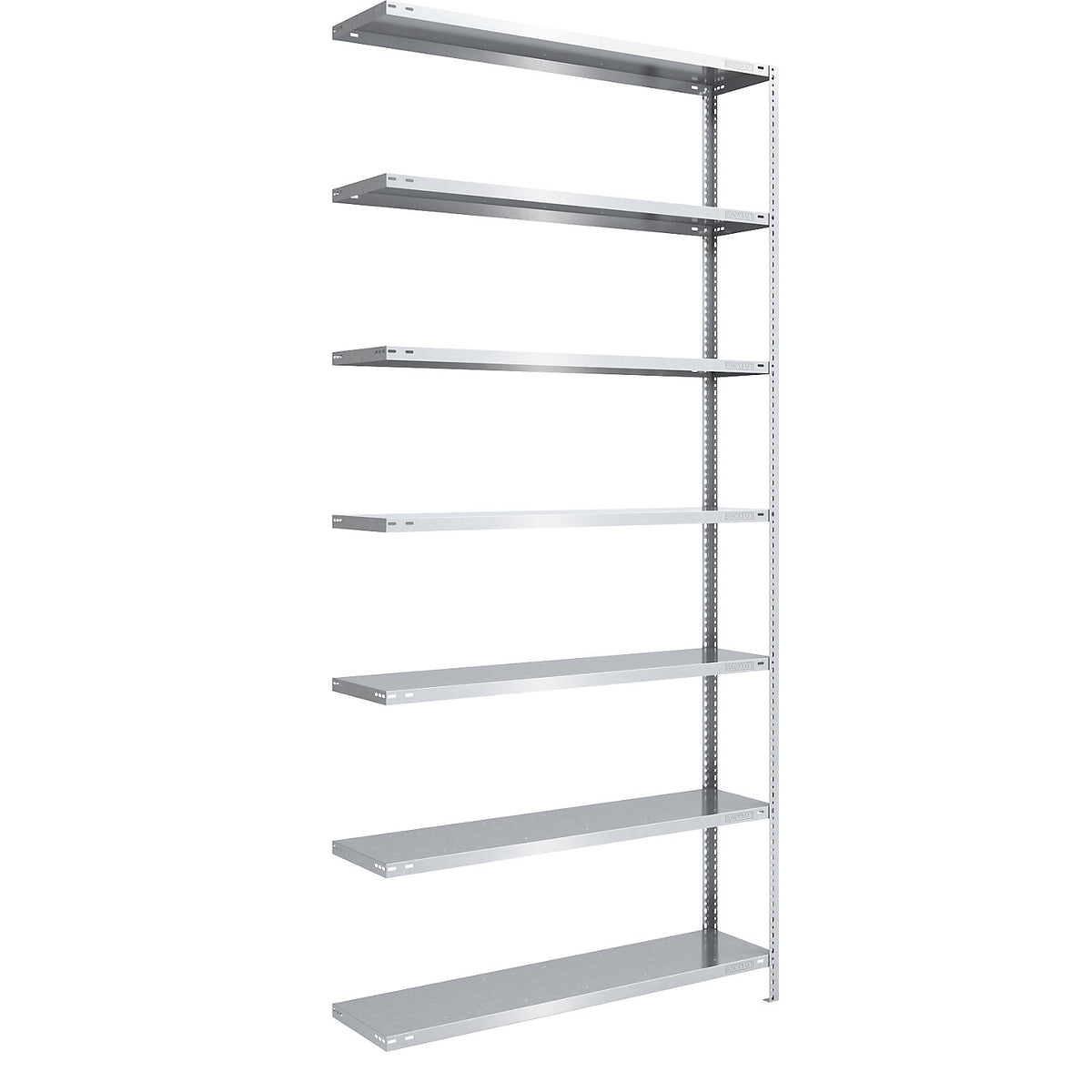 Bolt-together shelving, light duty, double-sided, HxWxD 3000 x 1300 x 400 mm, zinc plated, extension shelf unit.