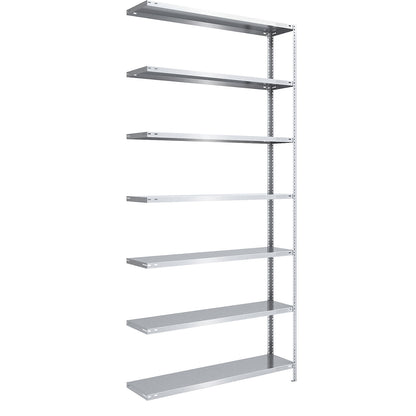 Bolt-together shelving, light duty, double-sided, HxWxD 3000 x 1300 x 400 mm, zinc plated, extension shelf unit.