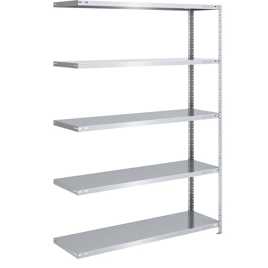 Bolt-together shelving, light duty, double-sided, HxWxD 2000 x 1300 x 500 mm, zinc plated, extension shelf unit.