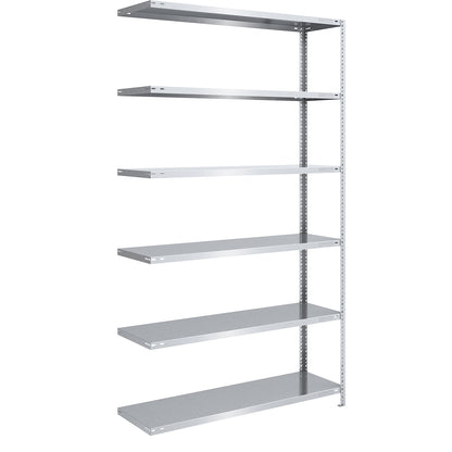 Bolt-together shelving, light duty, double-sided, HxWxD 2500 x 1300 x 500 mm, zinc plated, extension shelf unit.