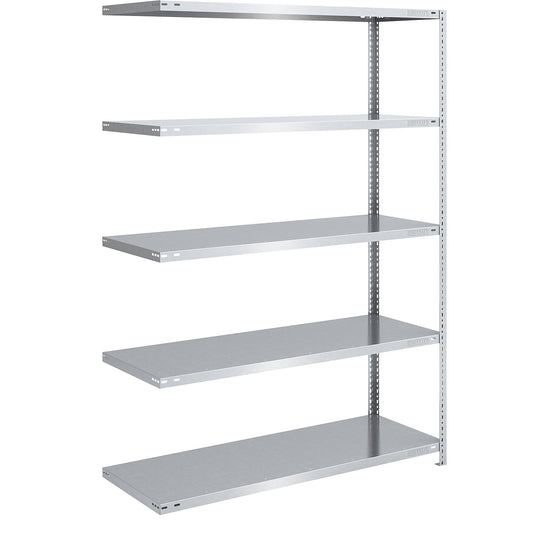 Bolt-together shelving, light duty, double-sided, HxWxD 2000 x 1300 x 600 mm, zinc plated, extension shelf unit.