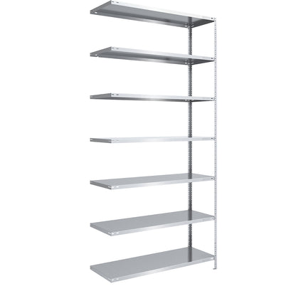 Bolt-together shelving, light duty, double-sided, HxWxD 3000 x 1300 x 600 mm, zinc plated, extension shelf unit.