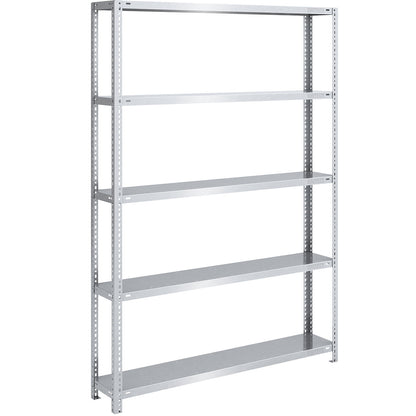 Bolt-together shelving, light duty, double-sided, HxWxD 2000 x 1300 x 300 mm, zinc plated, standard shelf unit.
