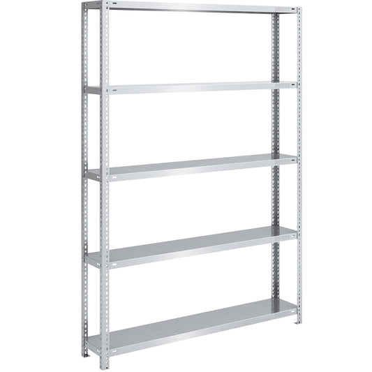 Bolt-together shelving, light duty, double-sided, HxWxD 2000 x 1300 x 300 mm, zinc plated, standard shelf unit.