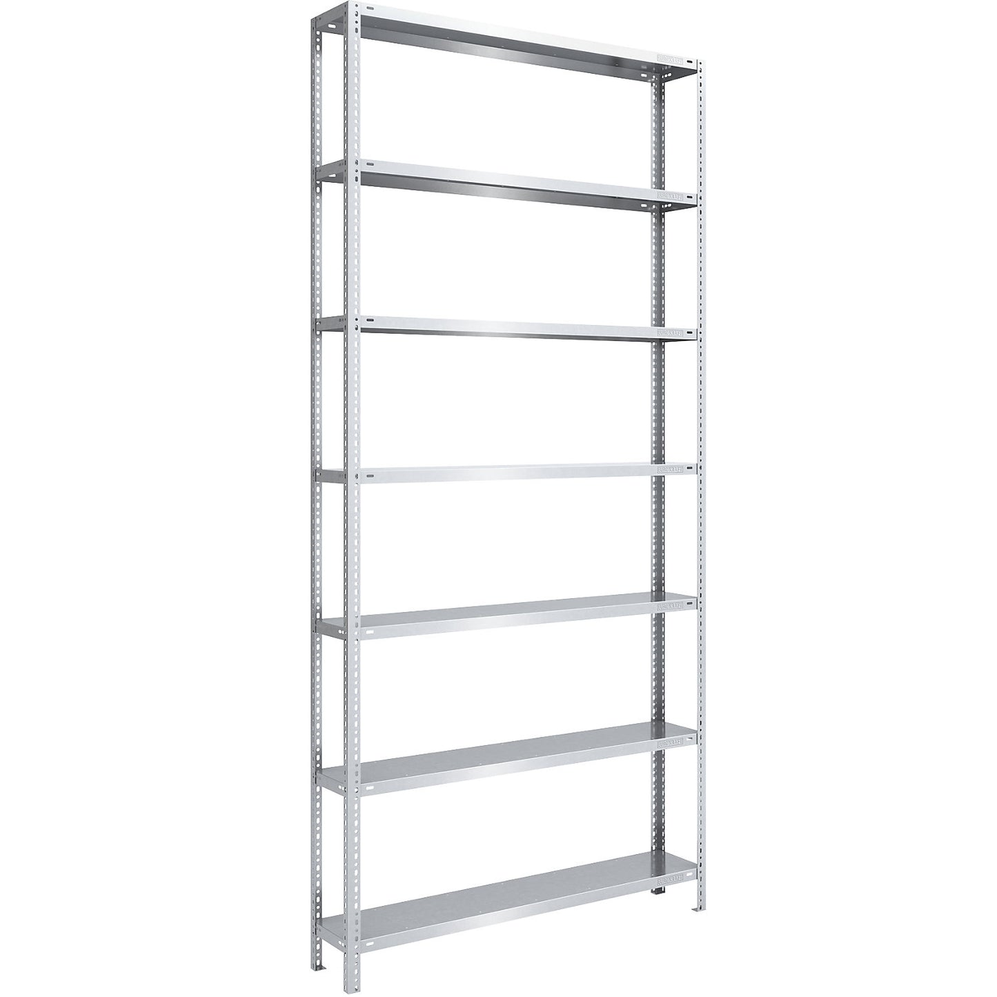 Bolt-together shelving, light duty, double-sided, HxWxD 3000 x 1300 x 300 mm, zinc plated, standard shelf unit.