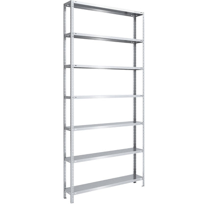 Bolt-together shelving, light duty, double-sided, HxWxD 3000 x 1300 x 300 mm, zinc plated, standard shelf unit.