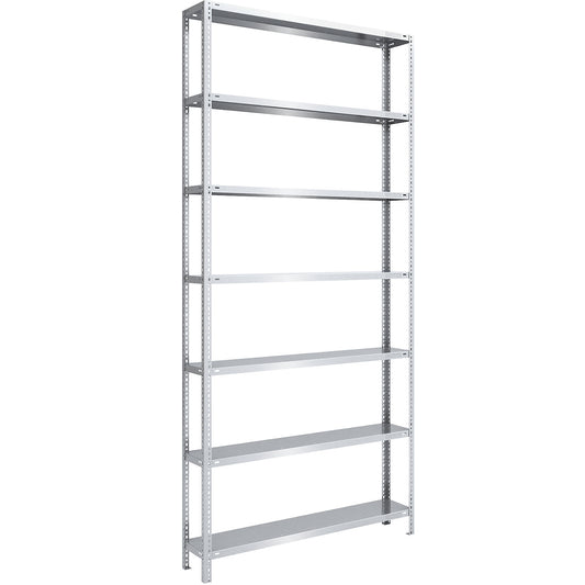 Bolt-together shelving, light duty, double-sided, HxWxD 3000 x 1300 x 300 mm, zinc plated, standard shelf unit.