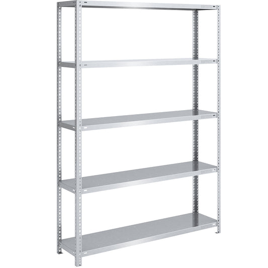 Bolt-together shelving, light duty, double-sided, HxWxD 2000 x 1300 x 400 mm, zinc plated, standard shelf unit.