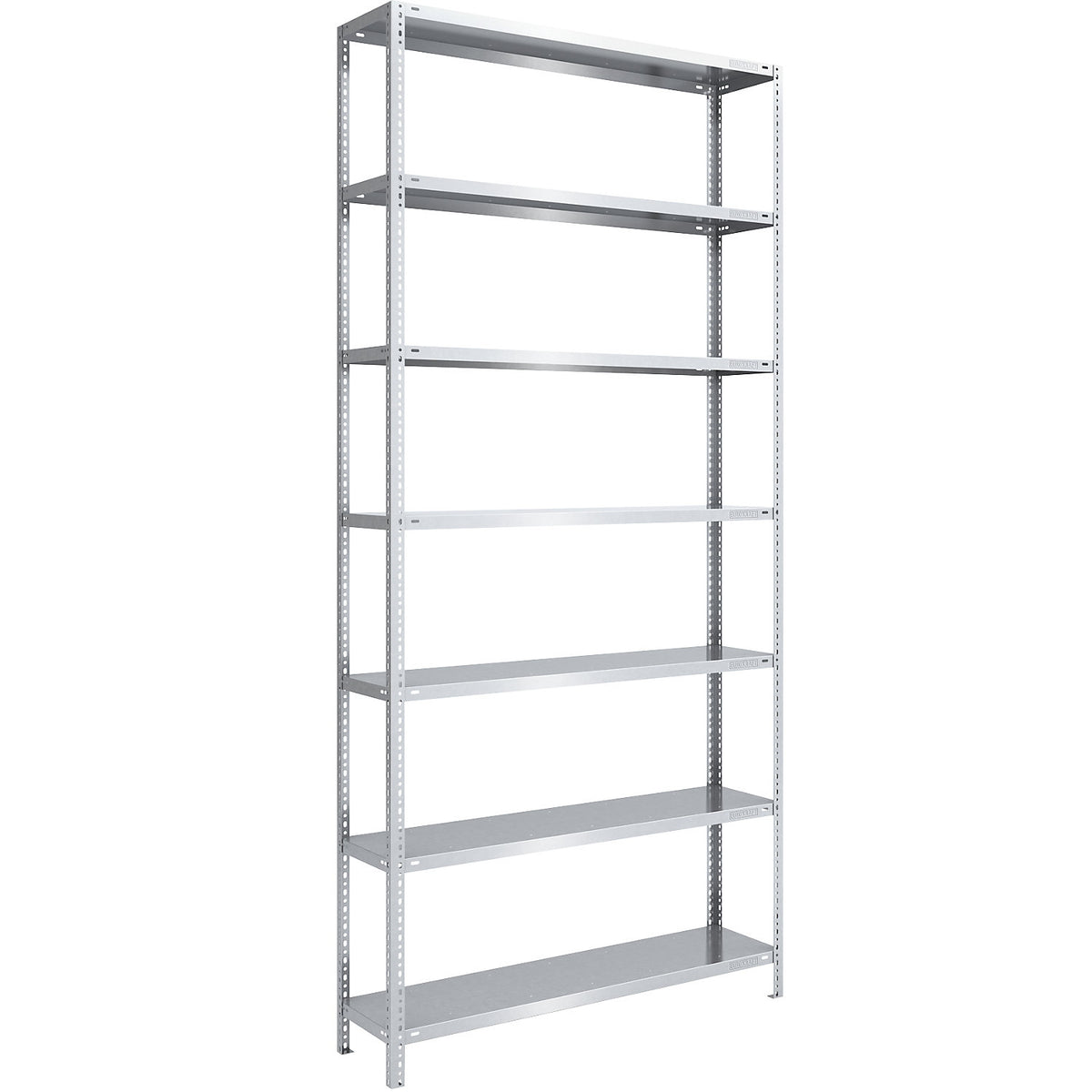 Bolt-together shelving, light duty, double-sided, HxWxD 3000 x 1300 x 400 mm, zinc plated, standard shelf unit.