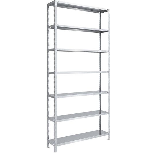 Bolt-together shelving, light duty, double-sided, HxWxD 3000 x 1300 x 400 mm, zinc plated, standard shelf unit.