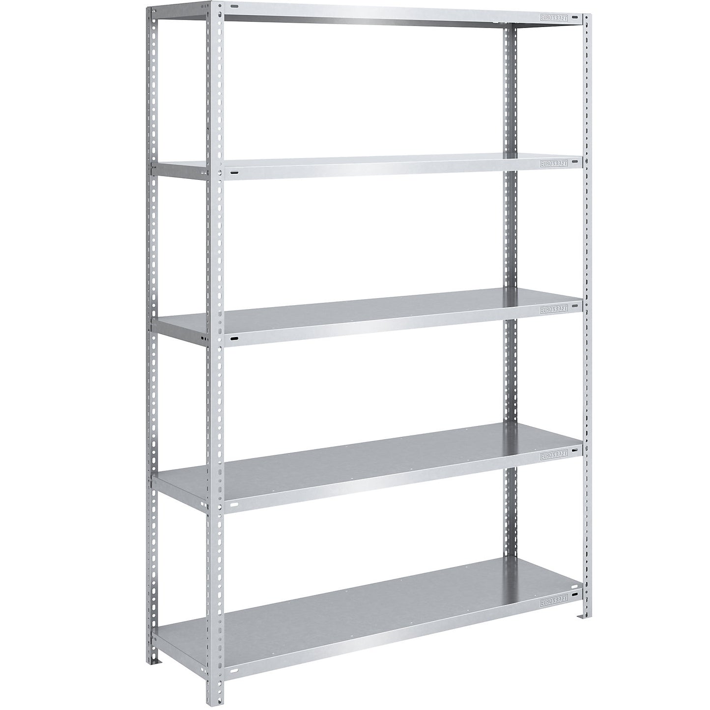 Bolt-together shelving, light duty, double-sided, HxWxD 2000 x 1300 x 500 mm, zinc plated, basic shelf unit.