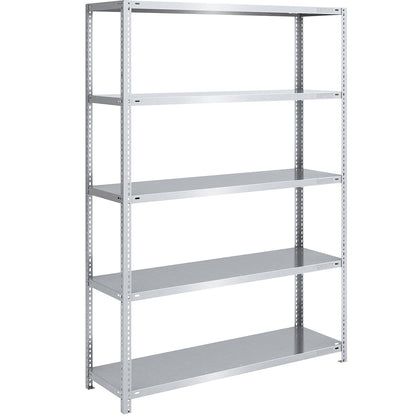 Bolt-together shelving, light duty, double-sided, HxWxD 2000 x 1300 x 500 mm, zinc plated, basic shelf unit.