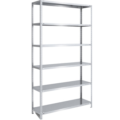 Bolt-together shelving, light duty, double-sided, HxWxD 2500 x 1300 x 500 mm, zinc plated, standard shelf unit.