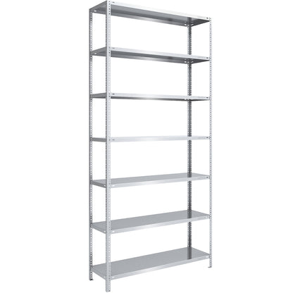 Bolt-together shelving, light duty, double-sided, HxWxD 3000 x 1300 x 500 mm, zinc plated, basic shelf unit.