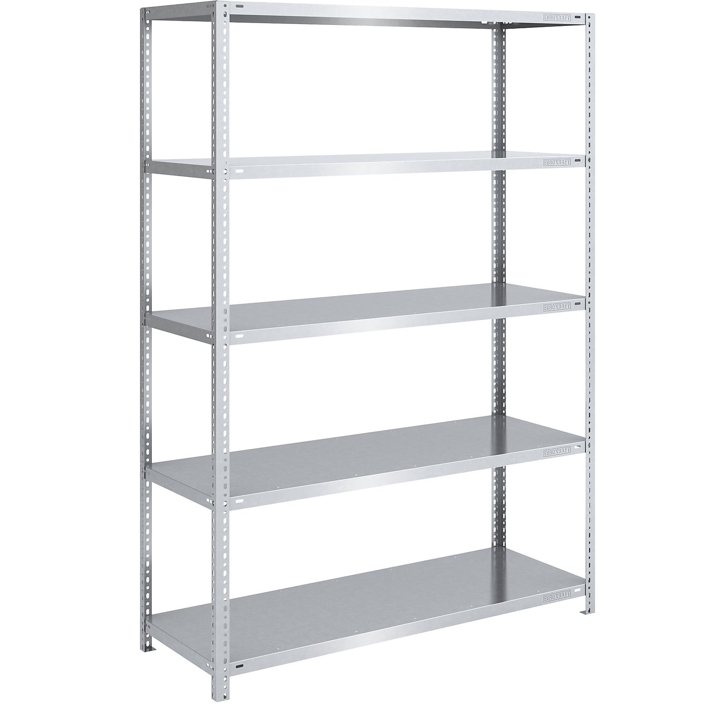 Bolt-together shelving, light duty, double-sided, HxWxD 2000 x 1300 x 600 mm, zinc plated, standard shelf unit.