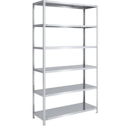 Bolt-together shelving, light duty, double-sided, HxWxD 2500 x 1300 x 600 mm, zinc plated, standard shelf unit.