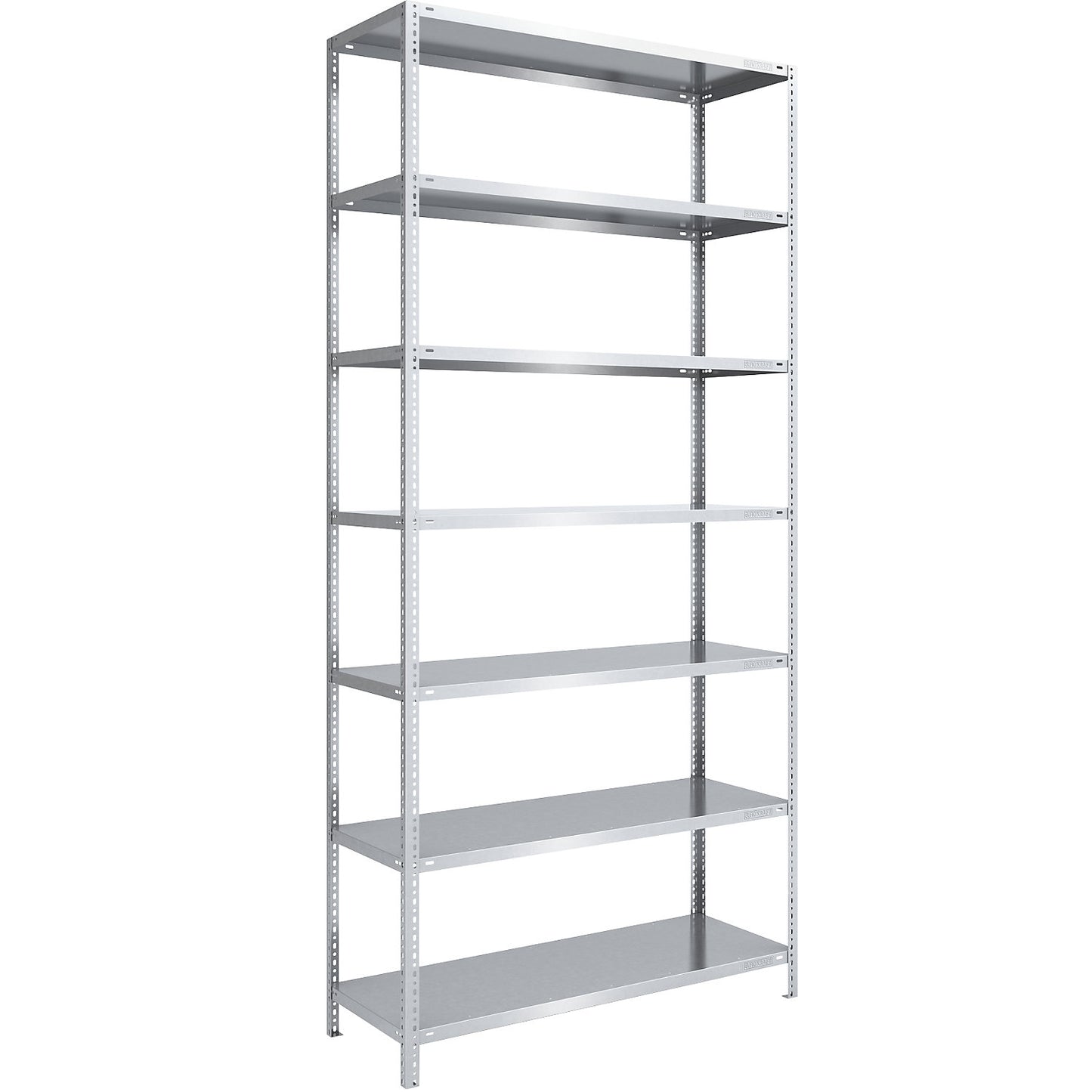Bolt-together shelving, light duty, double-sided, HxWxD 3000 x 1300 x 600 mm, zinc plated, standard shelf unit.