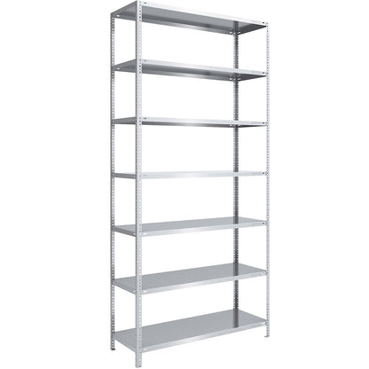 Bolt-together shelving, light duty, double-sided, HxWxD 3000 x 1300 x 600 mm, zinc plated, standard shelf unit.