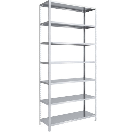 Bolt-together shelving, light duty, double-sided, HxWxD 3000 x 1300 x 600 mm, zinc plated, standard shelf unit.