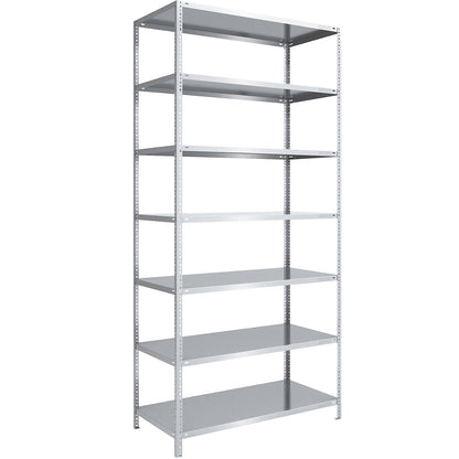 Bolt-together shelving, light duty, double-sided, HxWxD 3000 x 1300 x 800 mm, zinc plated, standard shelf unit.