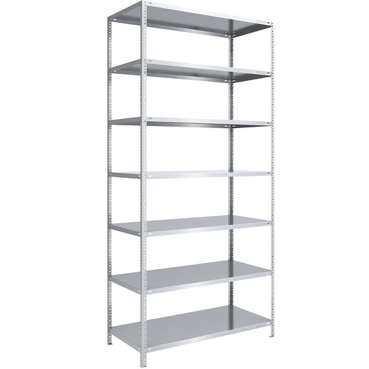 Bolt-together shelving, light duty, double-sided, HxWxD 3000 x 1300 x 800 mm, zinc plated, standard shelf unit.