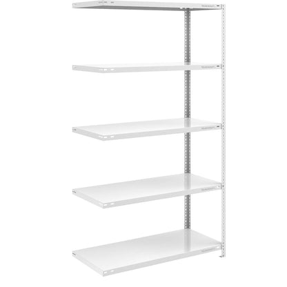 Storage bolt-together shelving, medium-duty, double-sided, HxWxD 2000 x 1000 x 600 mm, light grey, extension shelf unit.