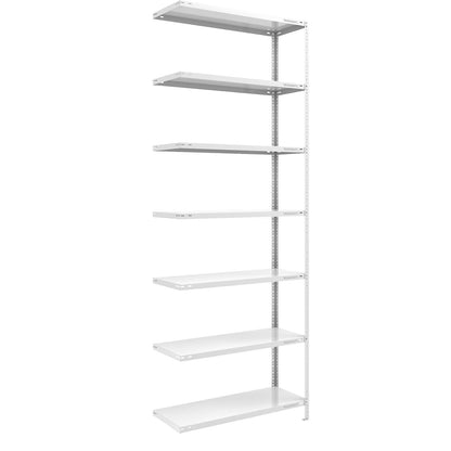 Storage bolt-together shelving, medium-duty, double-sided, HxWxD 3000 x 1000 x 500 mm, light grey, extension shelf unit.