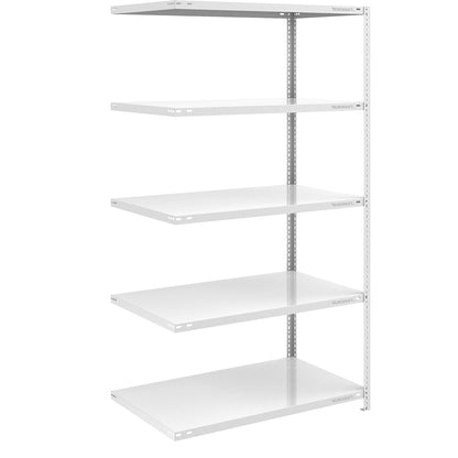 Storage bolt-together shelving, medium-duty, double-sided, HxWxD 2000 x 1000 x 800 mm, light grey, extension shelf unit.