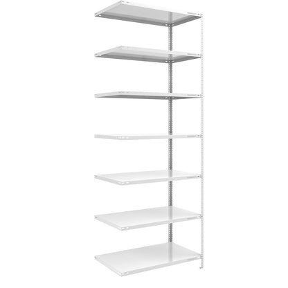 Storage bolt-together shelving, medium-duty, double-sided, HxWxD 3000 x 1000 x 800 mm, light grey, extension shelf unit.