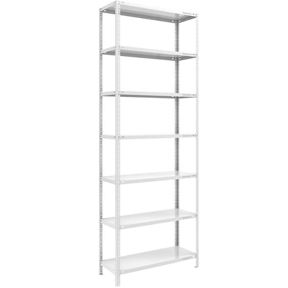 Storage bolt-together shelving, medium-duty, double-sided, HxWxD 3000 x 1000 x 500 mm, light grey, standard shelf unit.