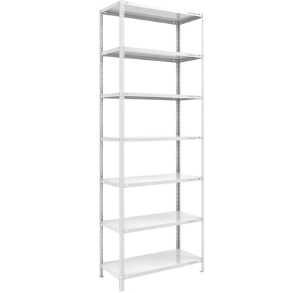 Storage bolt-together shelving, medium-duty, double-sided, HxWxD 3000 x 1000 x 600 mm, light grey, standard shelf unit.
